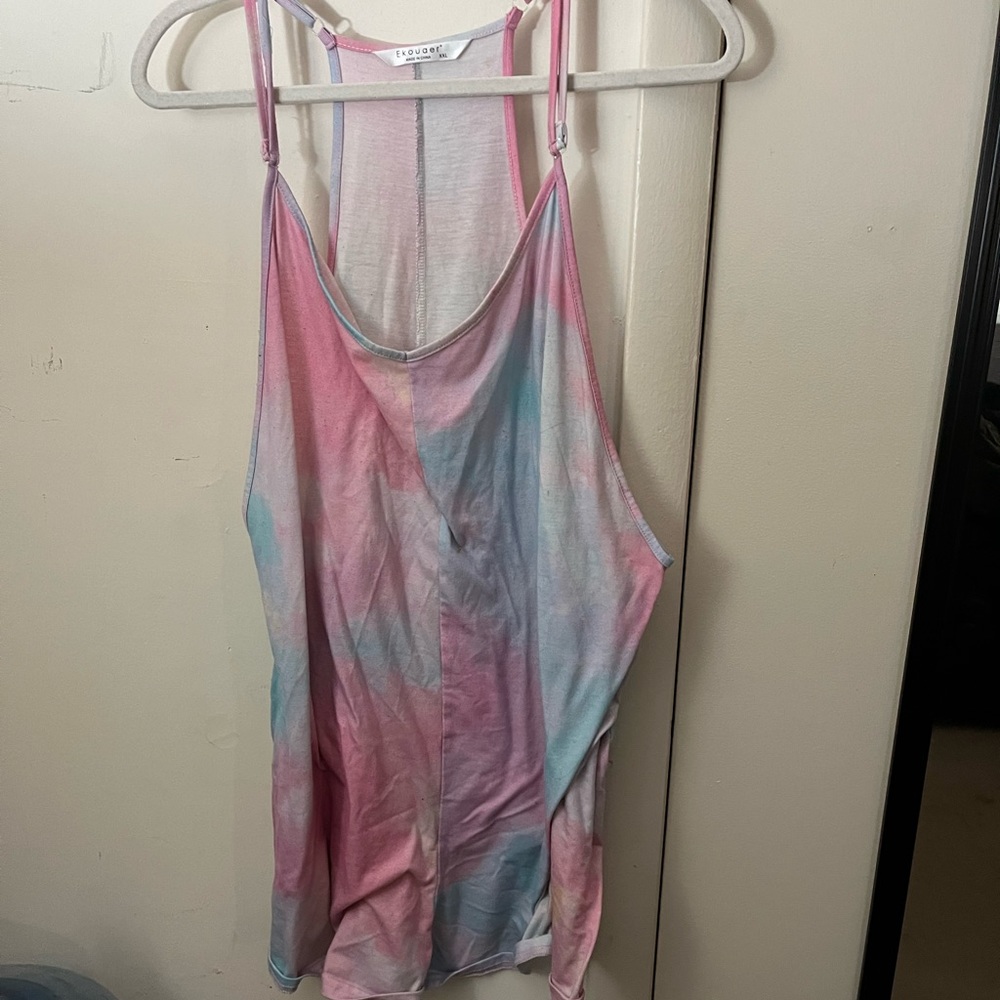Pink blue romper